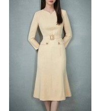 Long sleeve solid color skirt HE1108-02-03