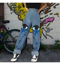 Printed denim trousers HF0812-04-01