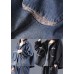 Handmade Black Hooded denim Coats Spring