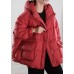 Classy Red Hooded Duck Down Puffer Coat Winter