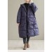 Plus Size Purple Hooded thick Duck Down Coats Winter